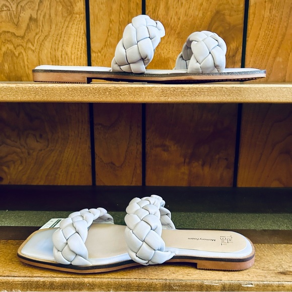 Time & Tru NWT Lavender Braided Band Two Strap Flat Slides Sandals Sz 8 39.5 - Picture 5 of 10